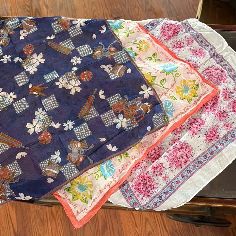 Pierre Cardin Scarves and Bundle of 2 other floral scarves